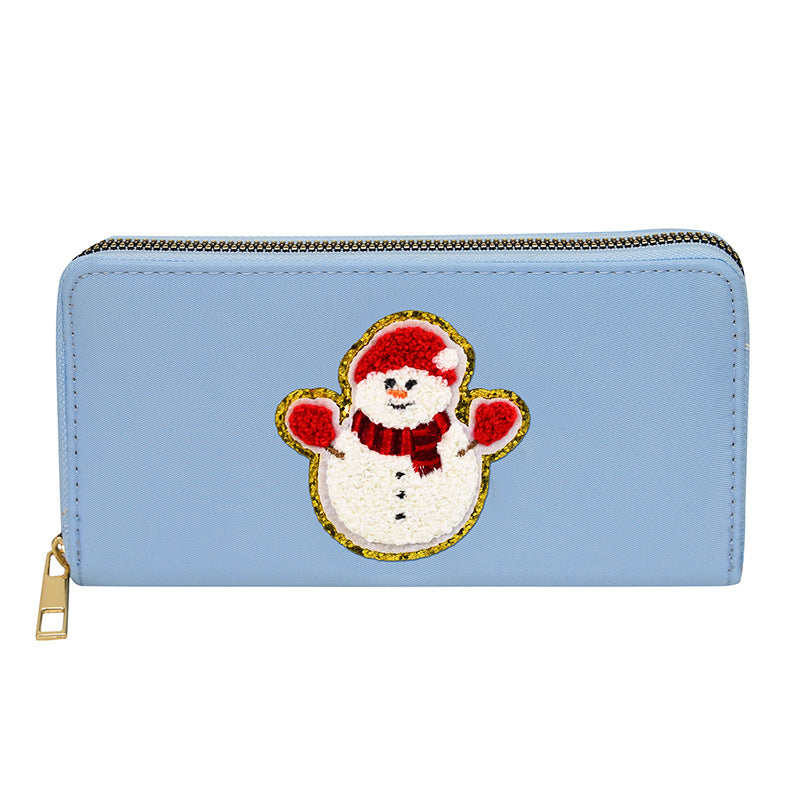 Embroidered wallet long coin purse