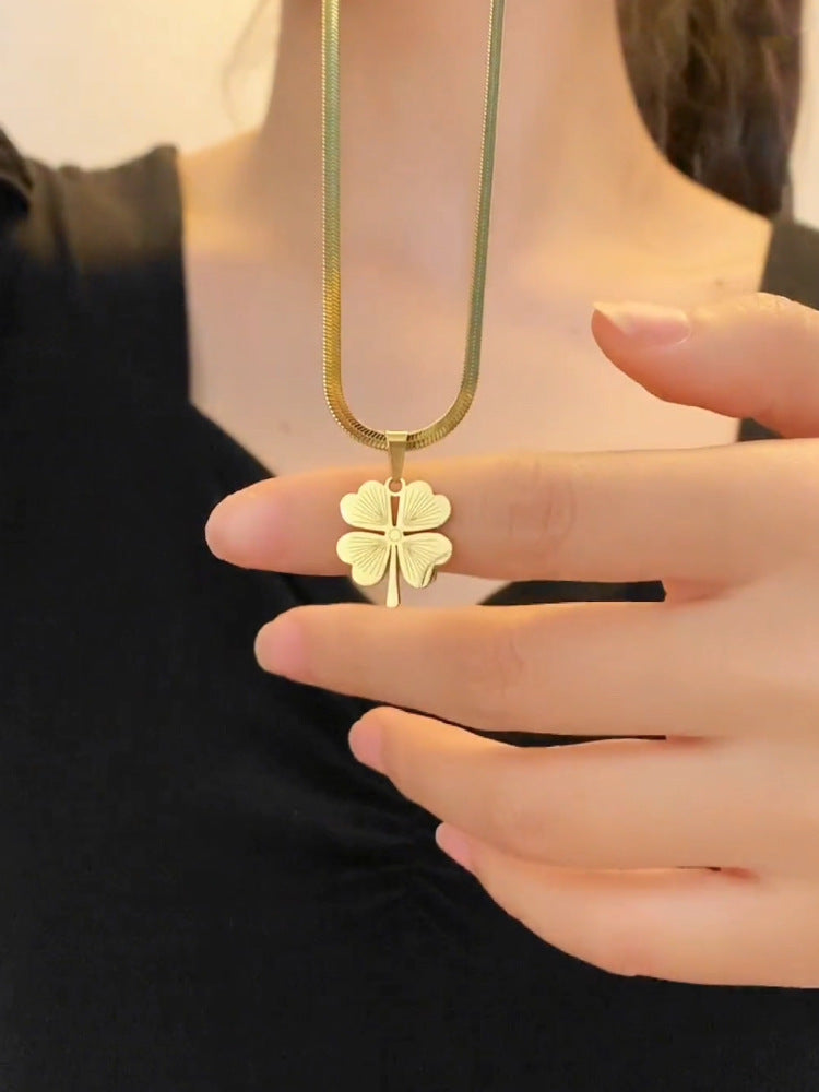 Women's Four-leaf Flower Titanium Steel Luxury Necklace