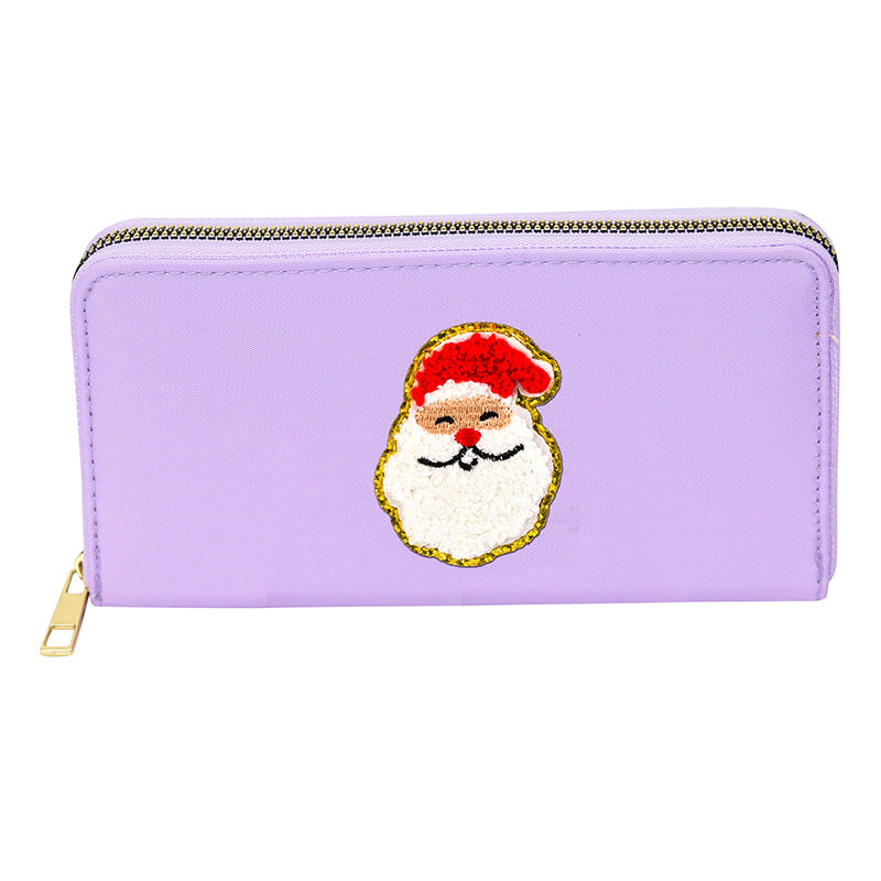 Embroidered wallet long coin purse