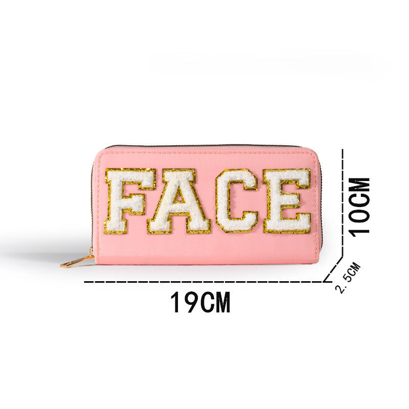 Embroidered wallet long coin purse