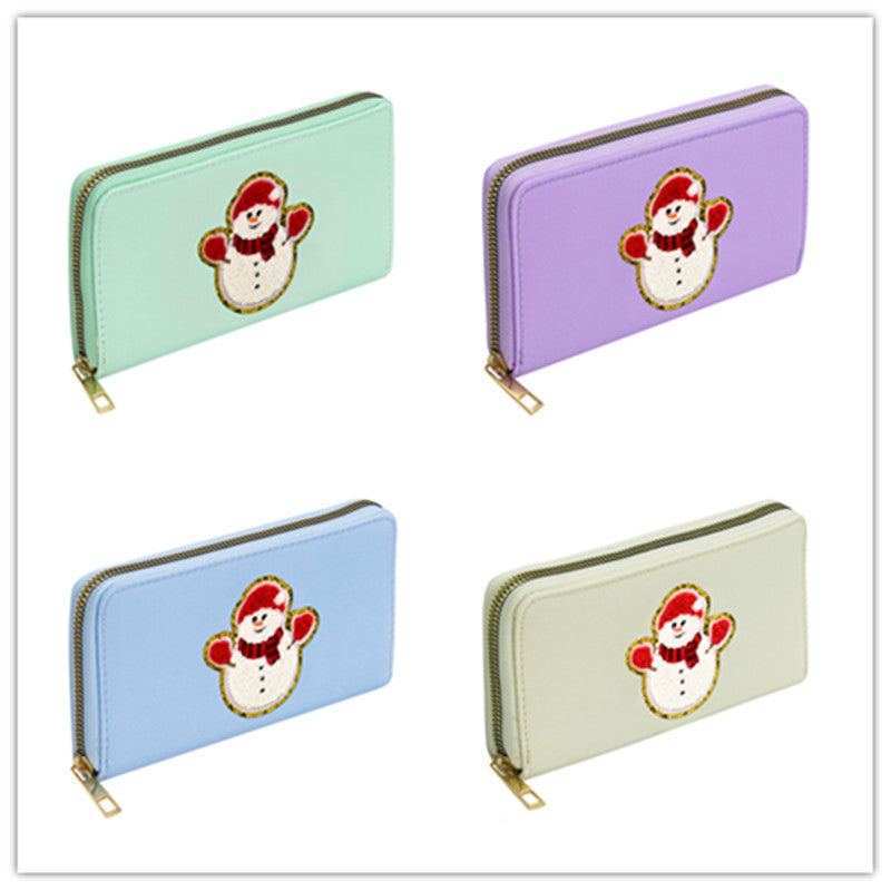 Embroidered wallet long coin purse