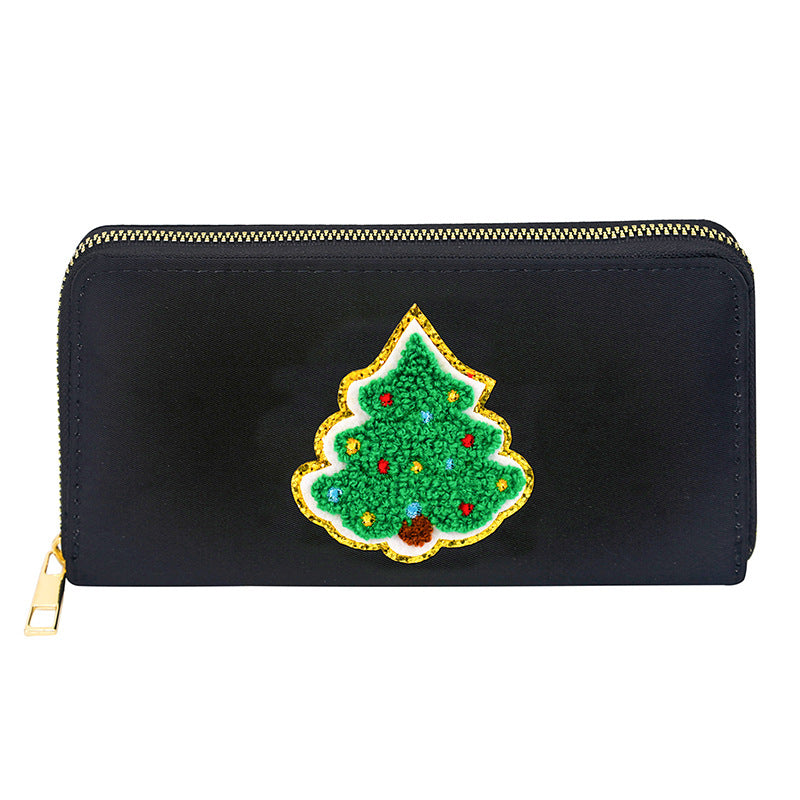 Embroidered wallet long coin purse
