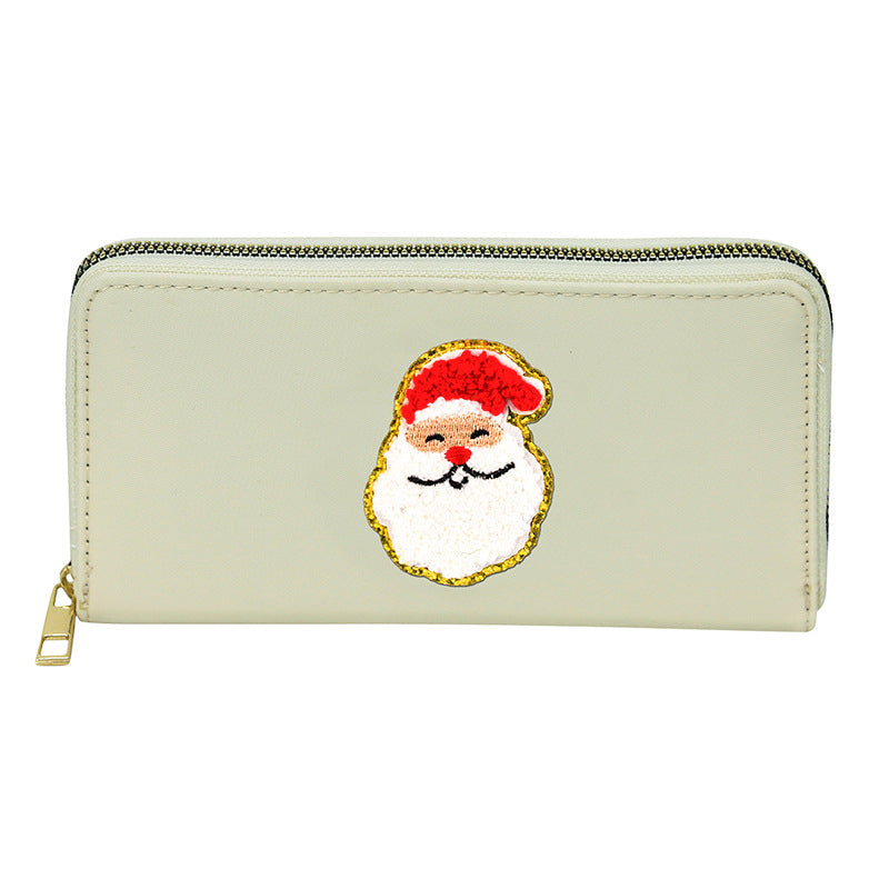 Embroidered wallet long coin purse