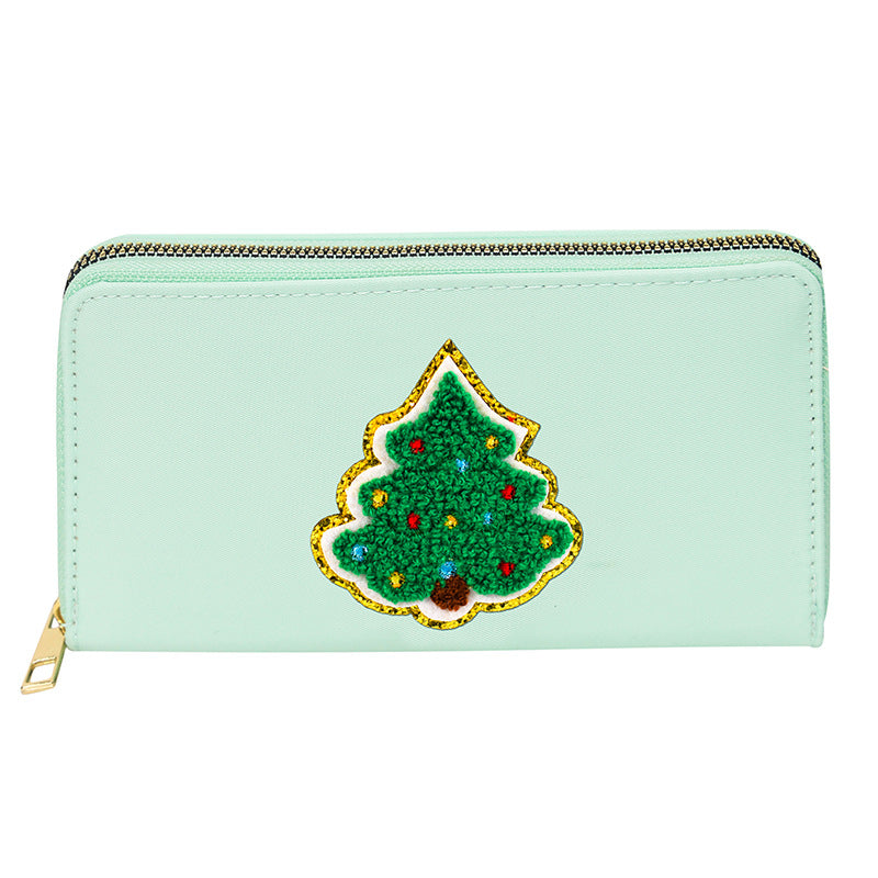 Embroidered wallet long coin purse
