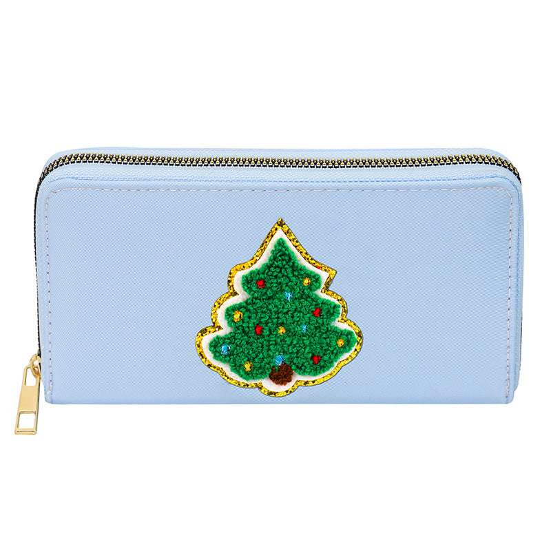 Embroidered wallet long coin purse
