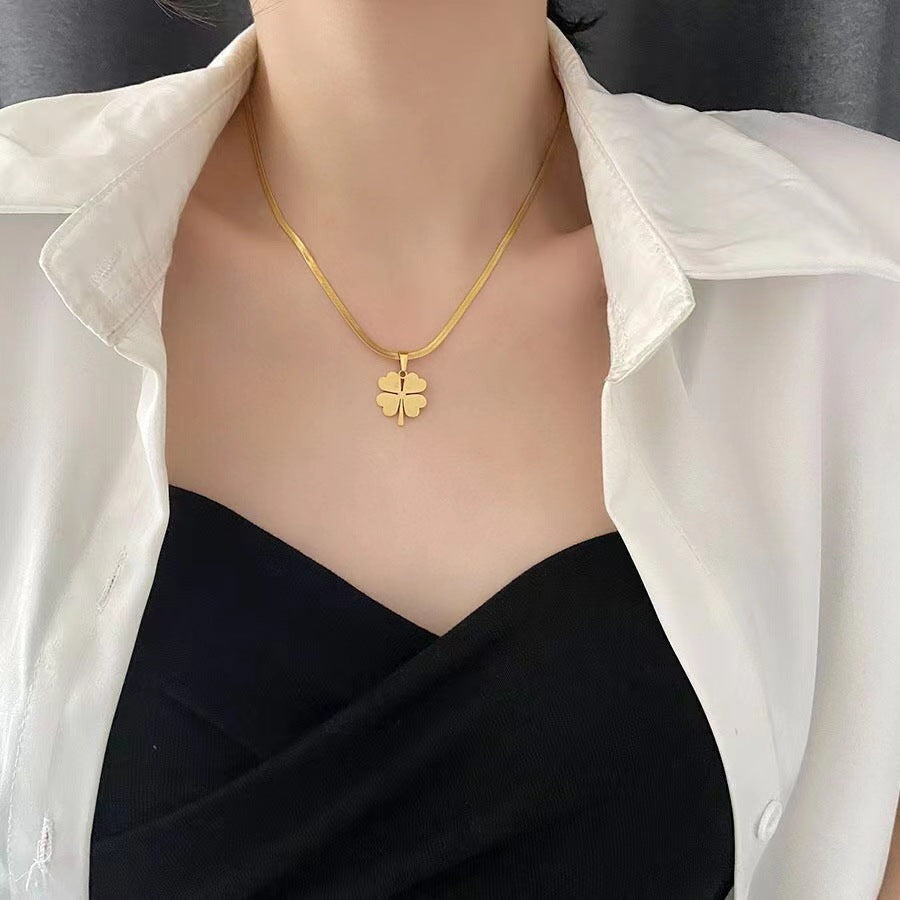Women's Four-leaf Flower Titanium Steel Luxury Necklace