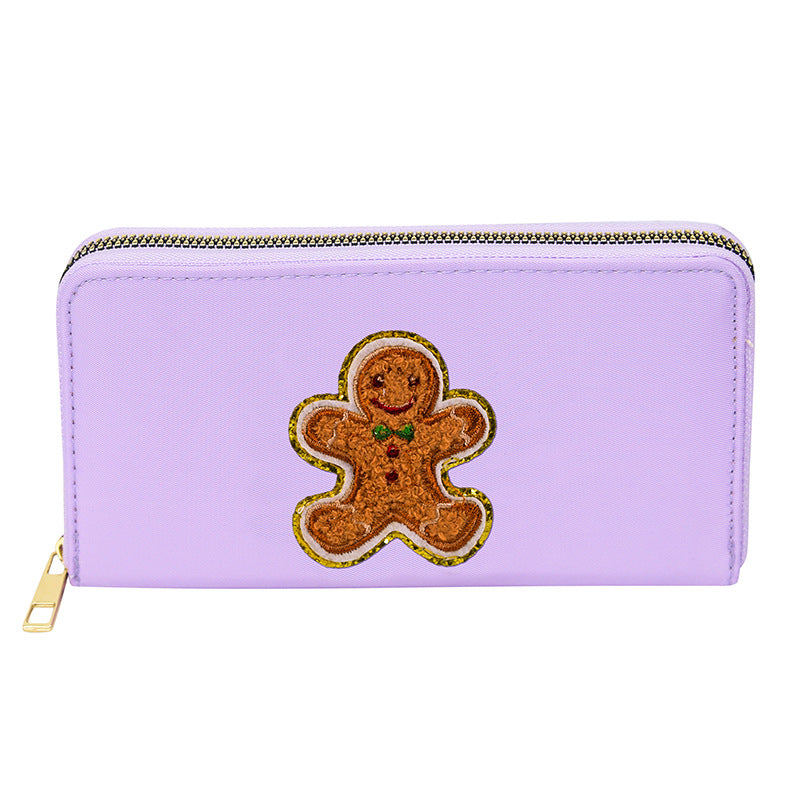 Embroidered wallet long coin purse
