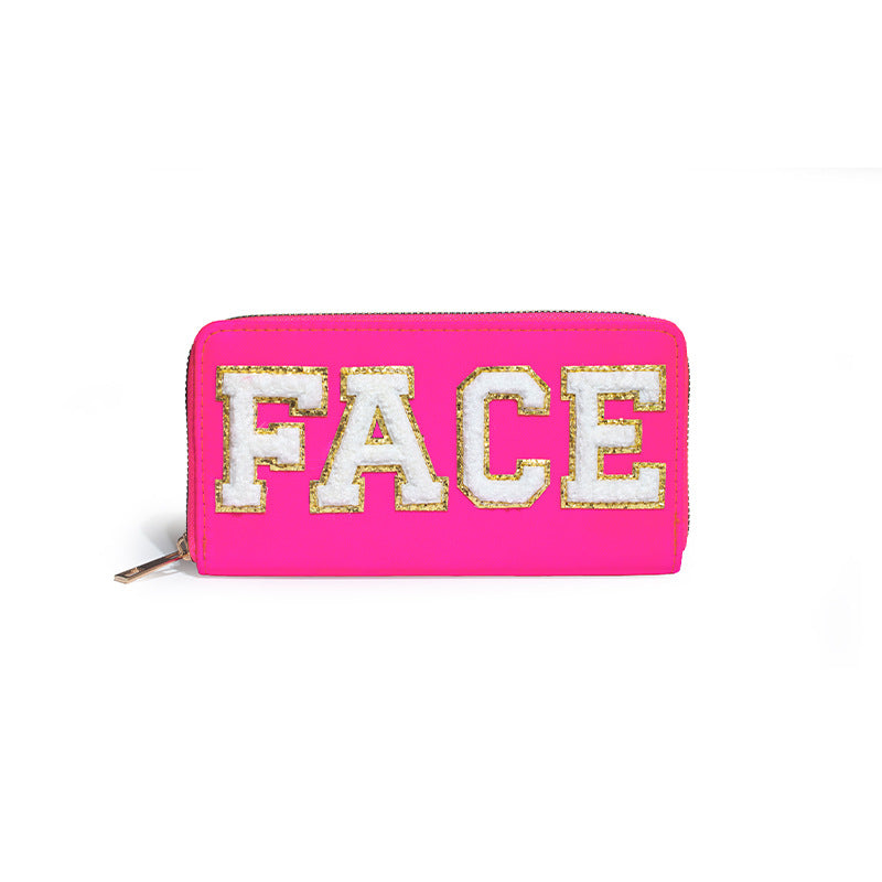 Embroidered wallet long coin purse