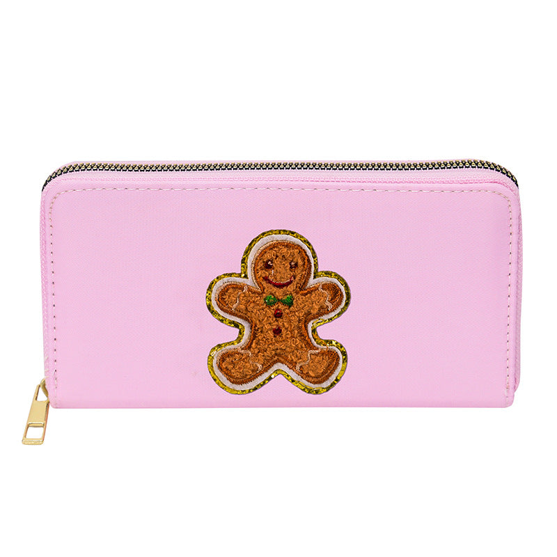 Embroidered wallet long coin purse