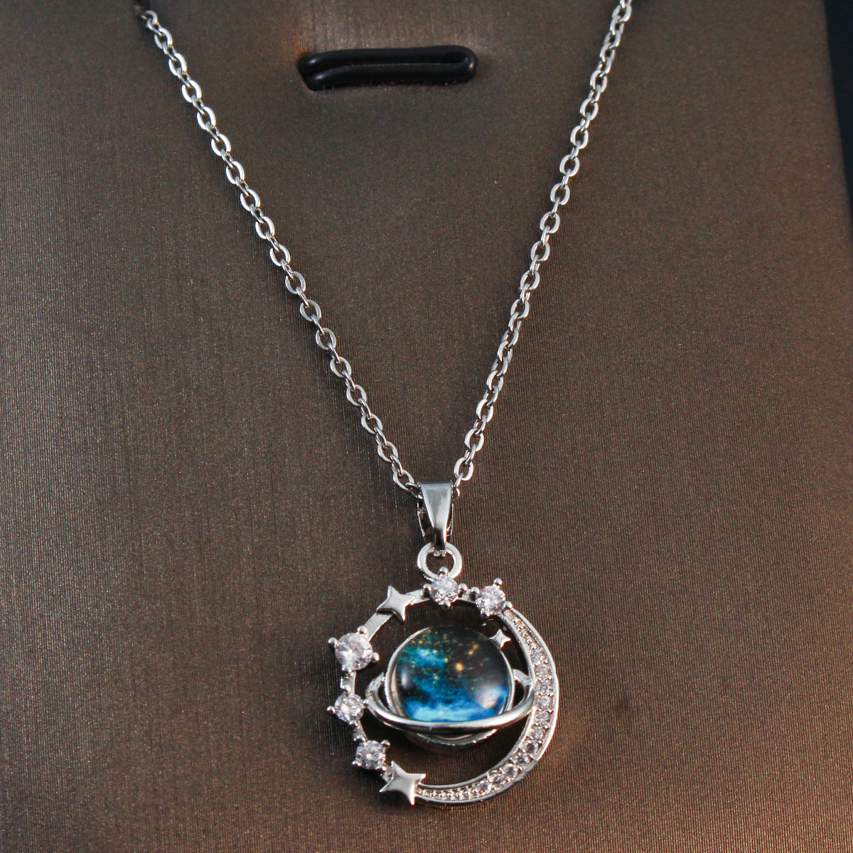 Women's Steel Star Moon Planet Light Luxury Temperament Necklace