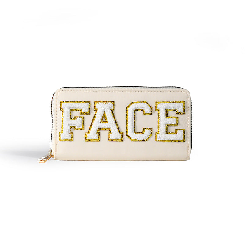 Embroidered wallet long coin purse
