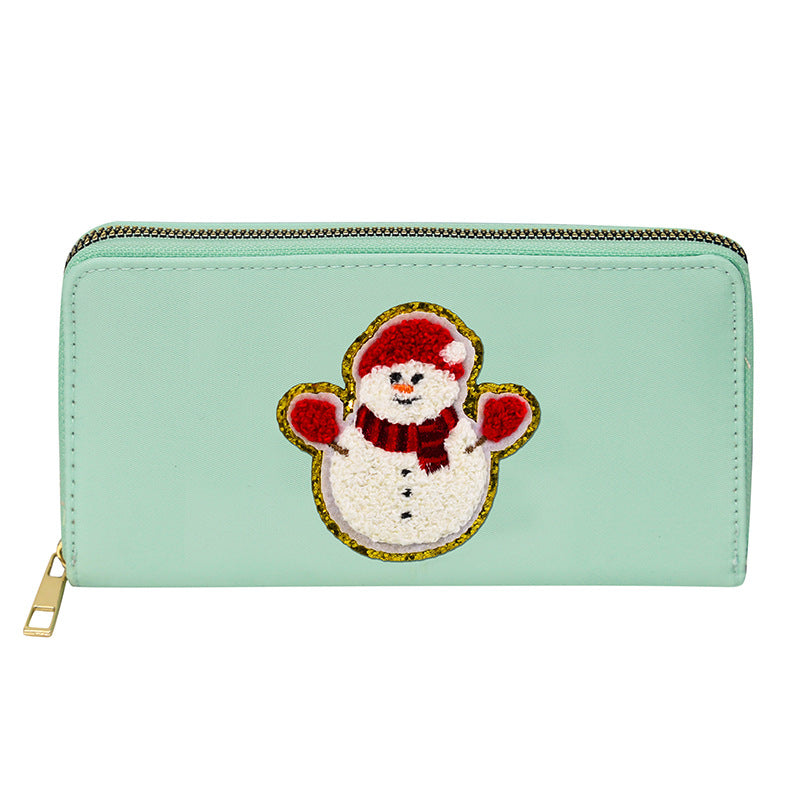 Embroidered wallet long coin purse