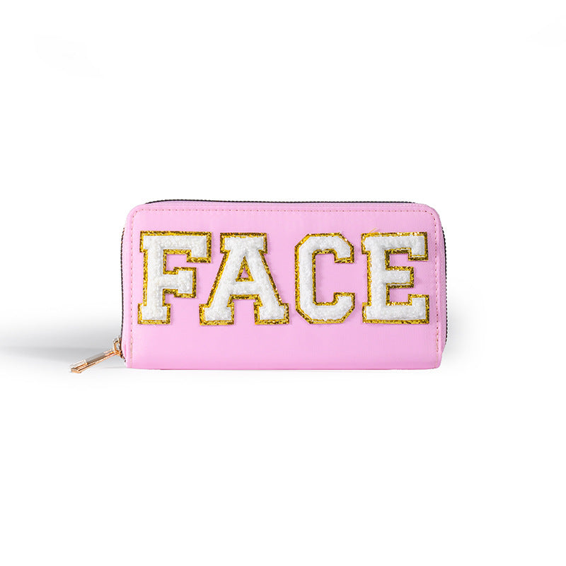 Embroidered wallet long coin purse