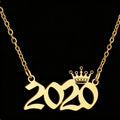 Women's Stainless Steel Light Luxury Crown Digital Metallic Necklace
