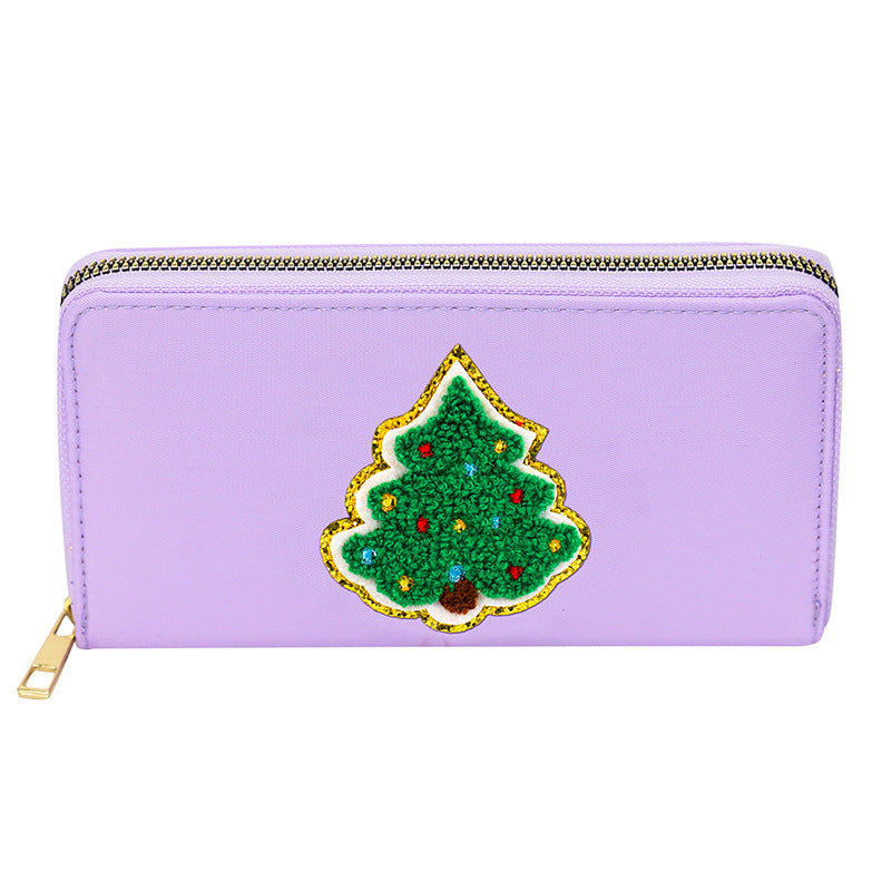 Embroidered wallet long coin purse
