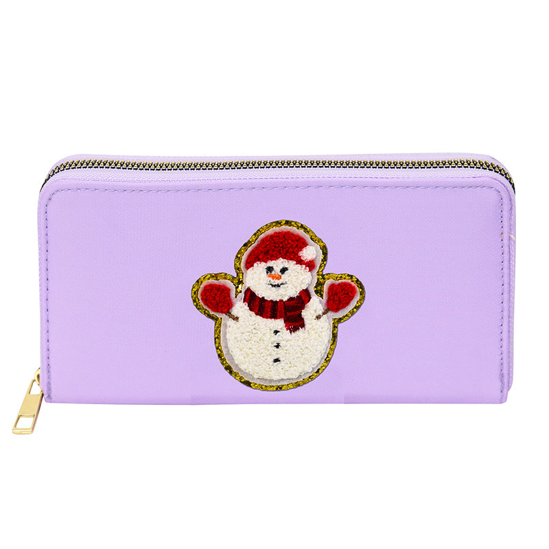 Embroidered wallet long coin purse