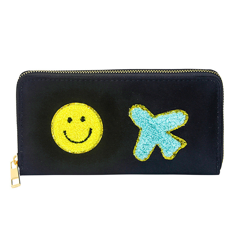 Embroidered wallet long coin purse