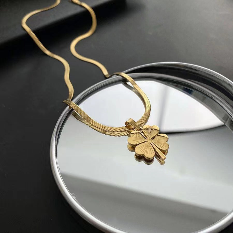 Women's Four-leaf Flower Titanium Steel Luxury Necklace