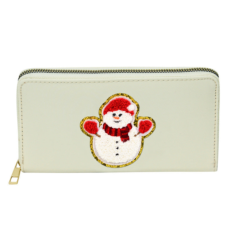 Embroidered wallet long coin purse