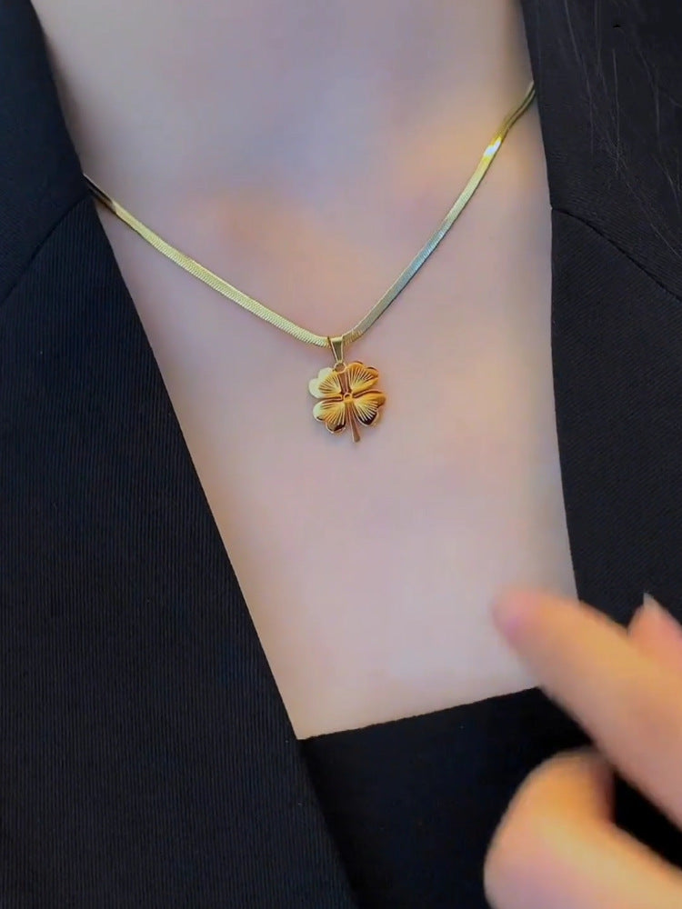 Women's Four-leaf Flower Titanium Steel Luxury Necklace