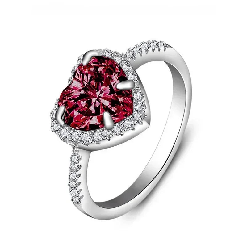 New European and American Peach Heart Ring