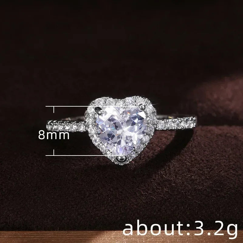 New European and American Peach Heart Ring