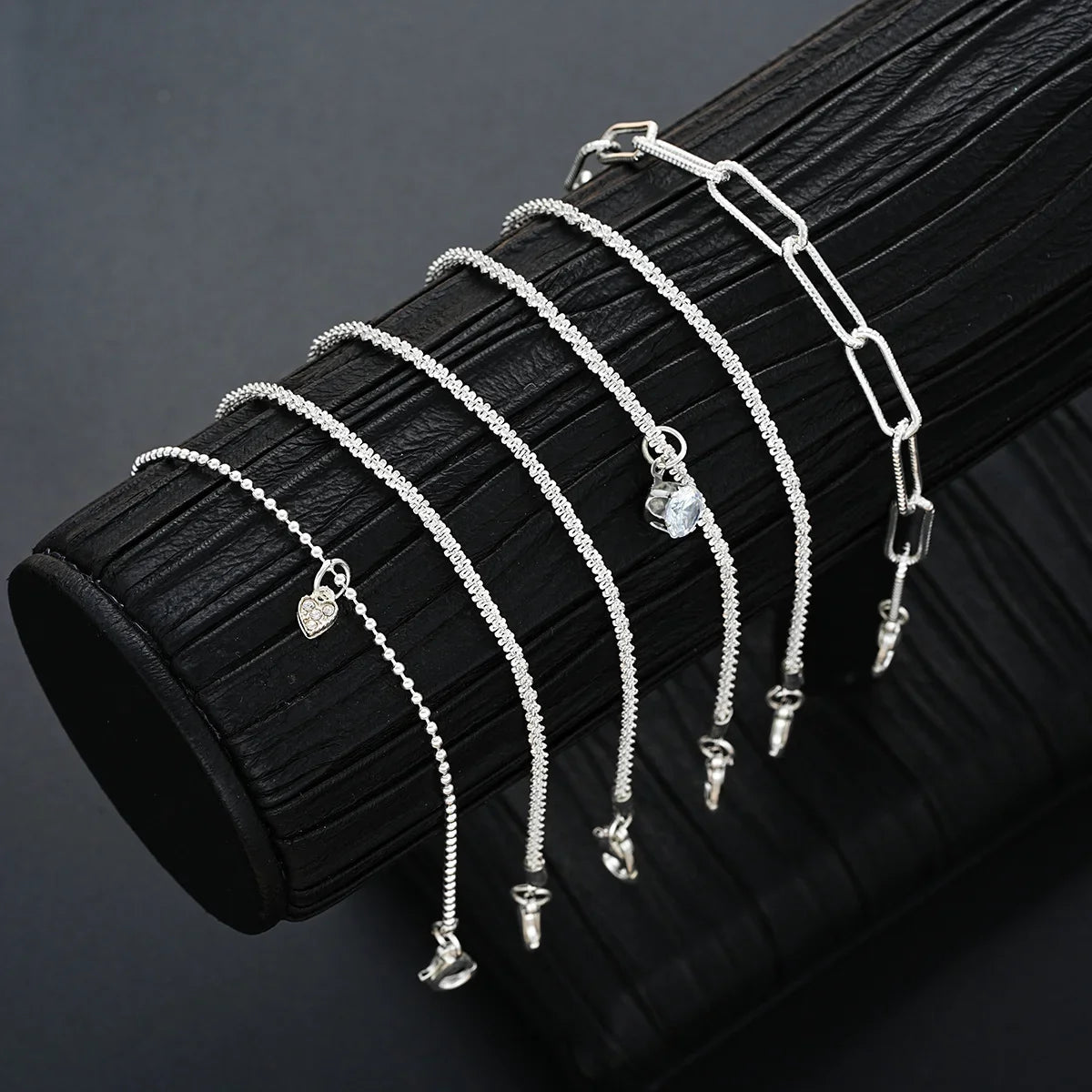 6 Pcs Fashion Gold Color Sparkling Adjustable Bracelets Set
