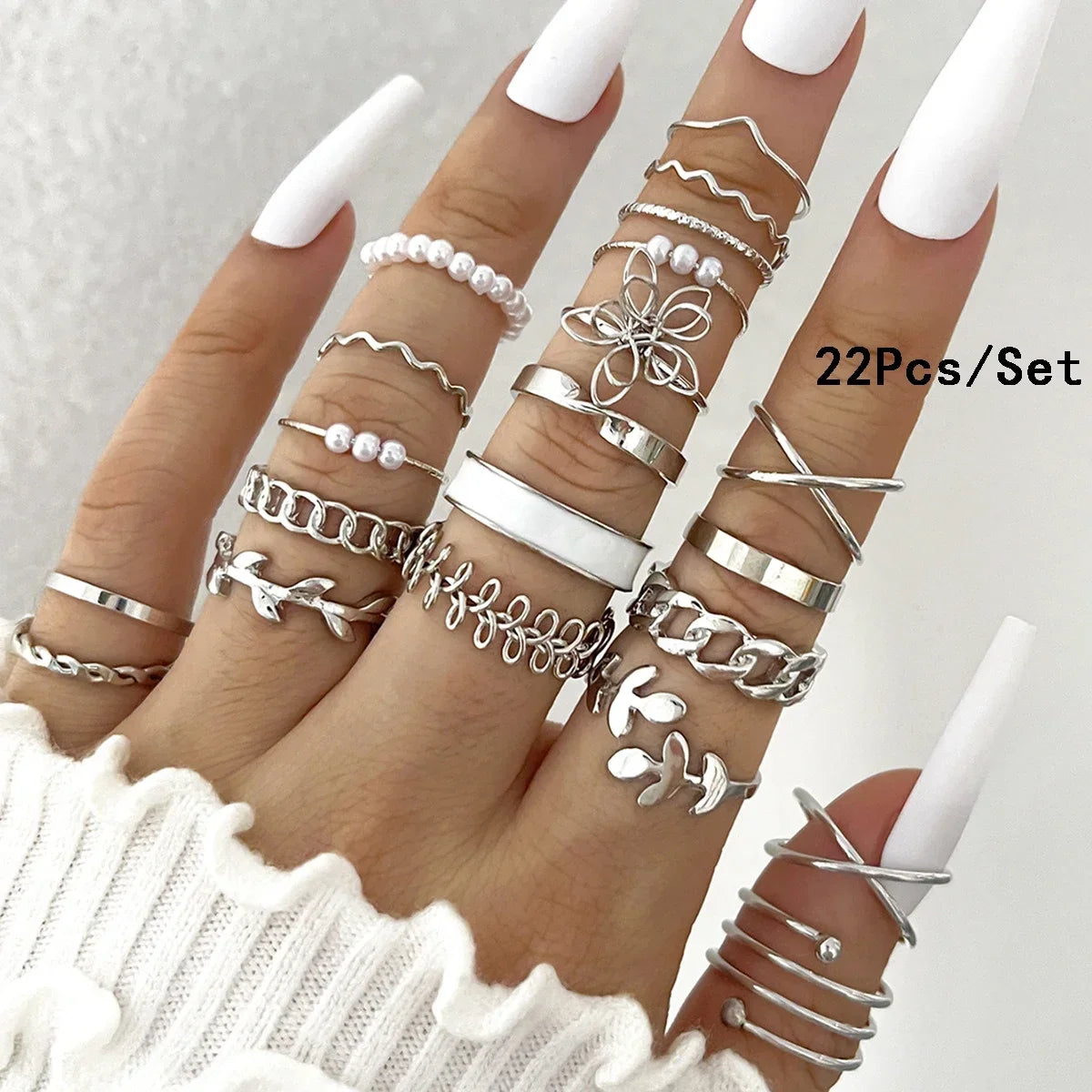 30Pcs Bohemian Geometric Knuckle Rings Set