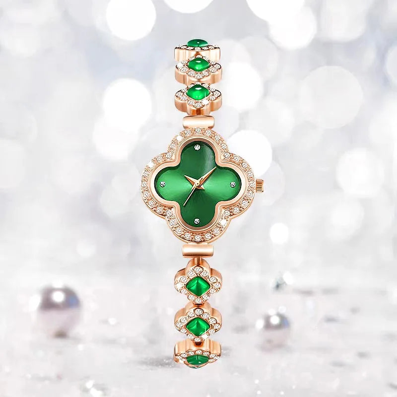 Clover bracelet watch with quartz