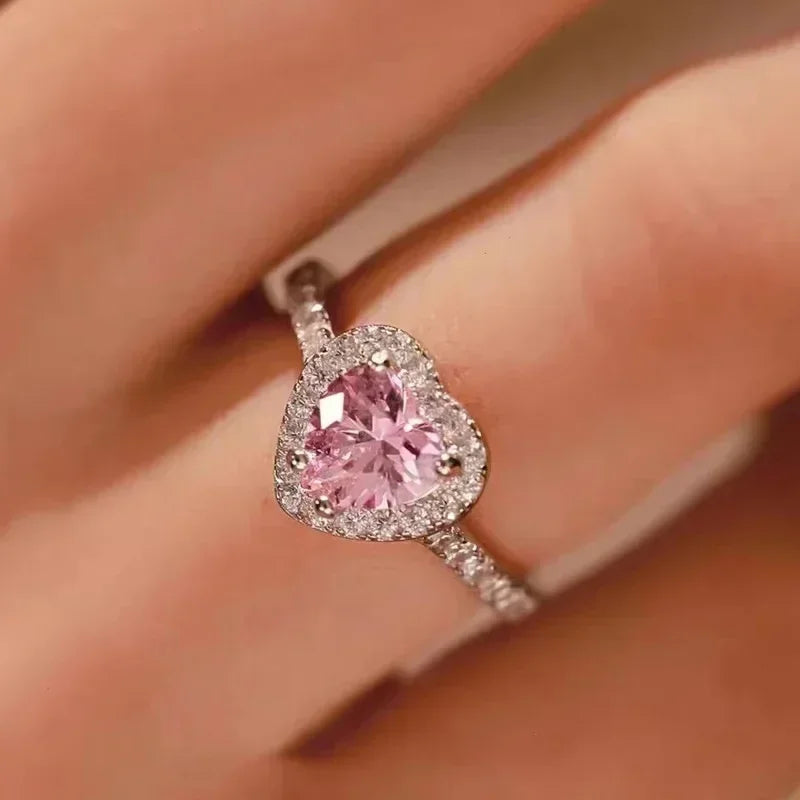 New European and American Peach Heart Ring