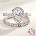 2 Piece Tear Drop Shape Ring .925