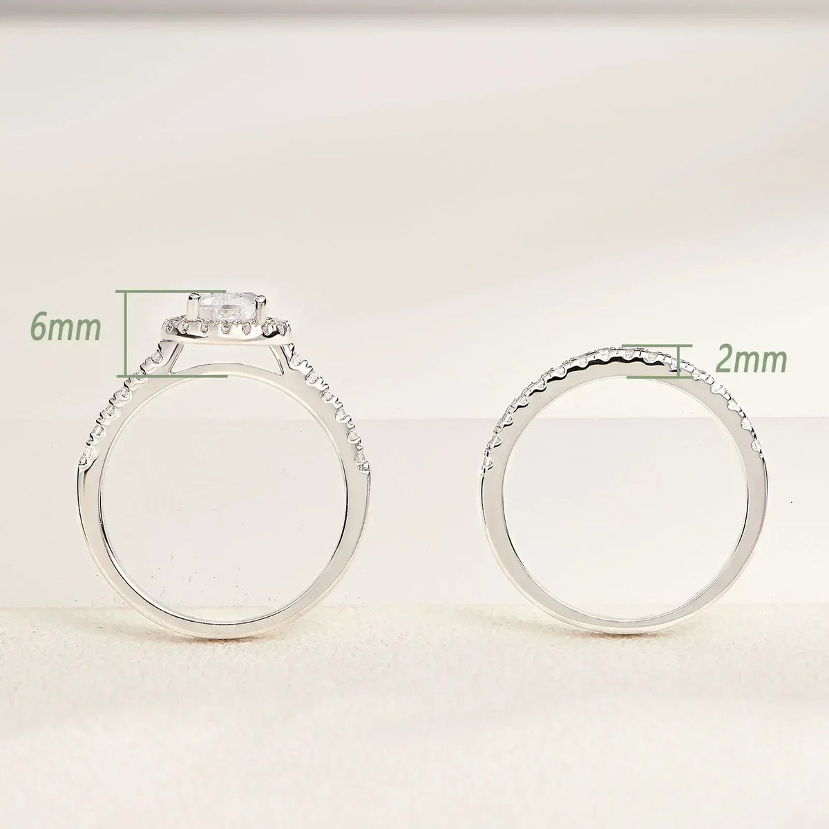2 Piece Tear Drop Shape Ring .925