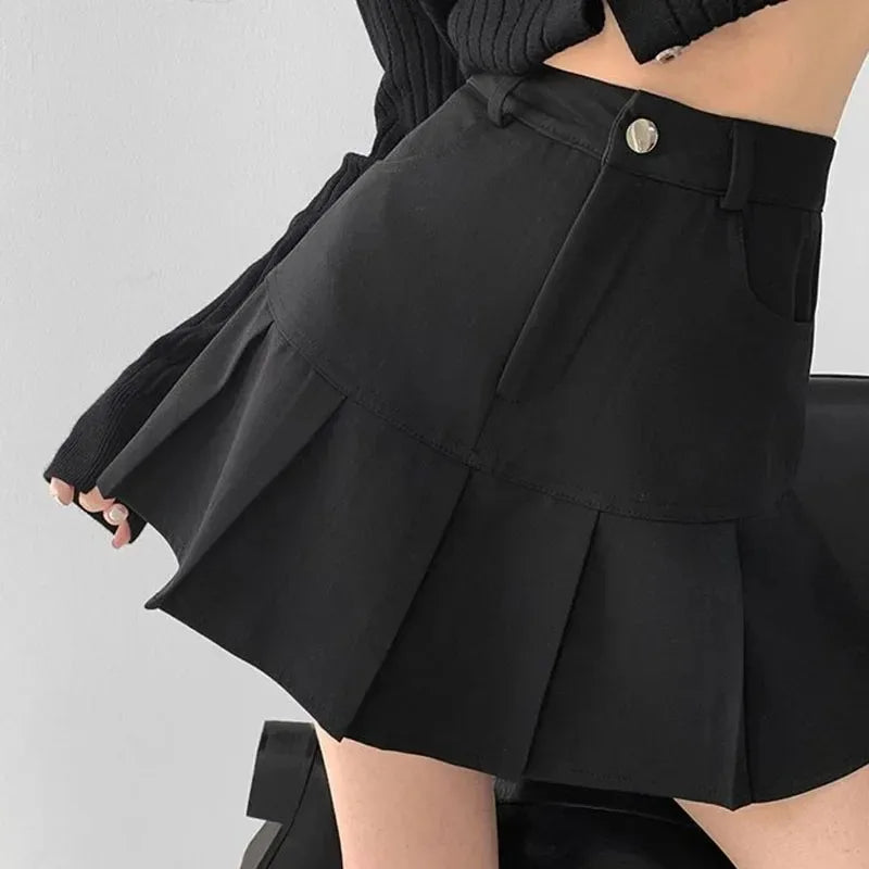 Y2K Vintage High Waist Pleated Skirt
