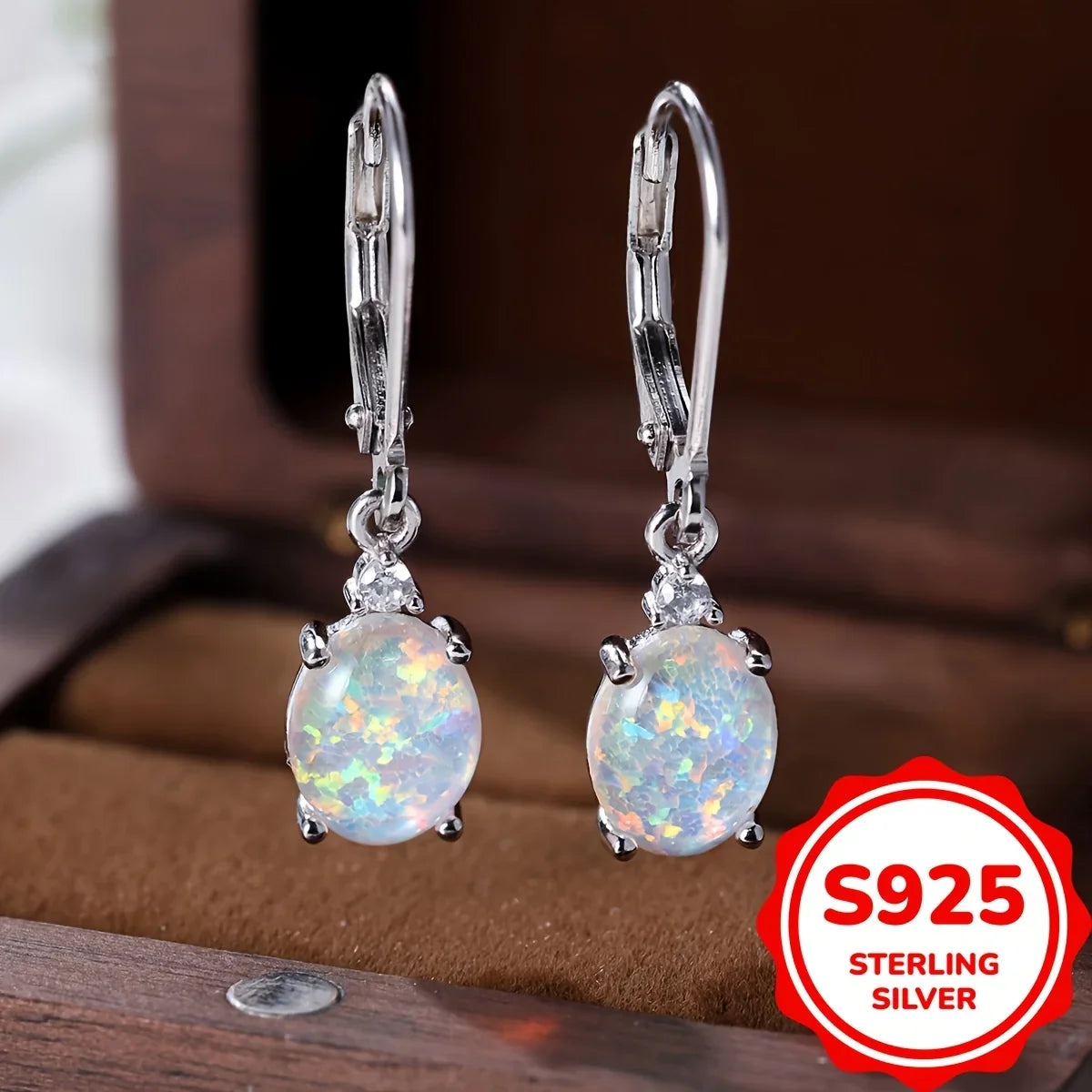 S925 Silver round Crystal Pearl Mother-of-Pearl Earrings