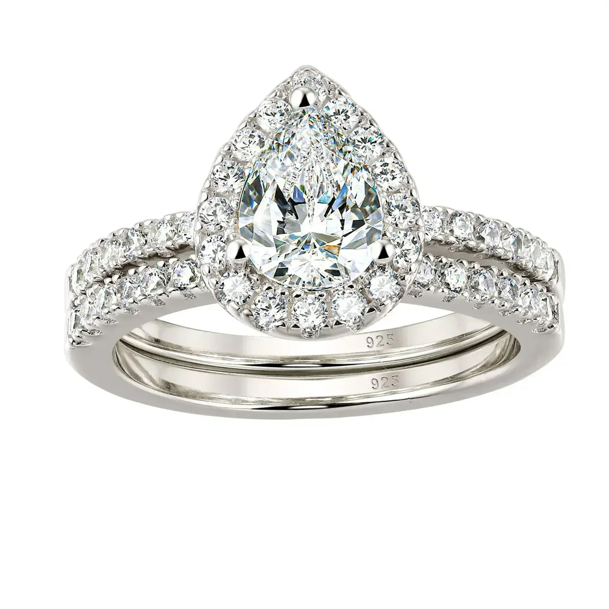 2 Piece Tear Drop Shape Ring .925