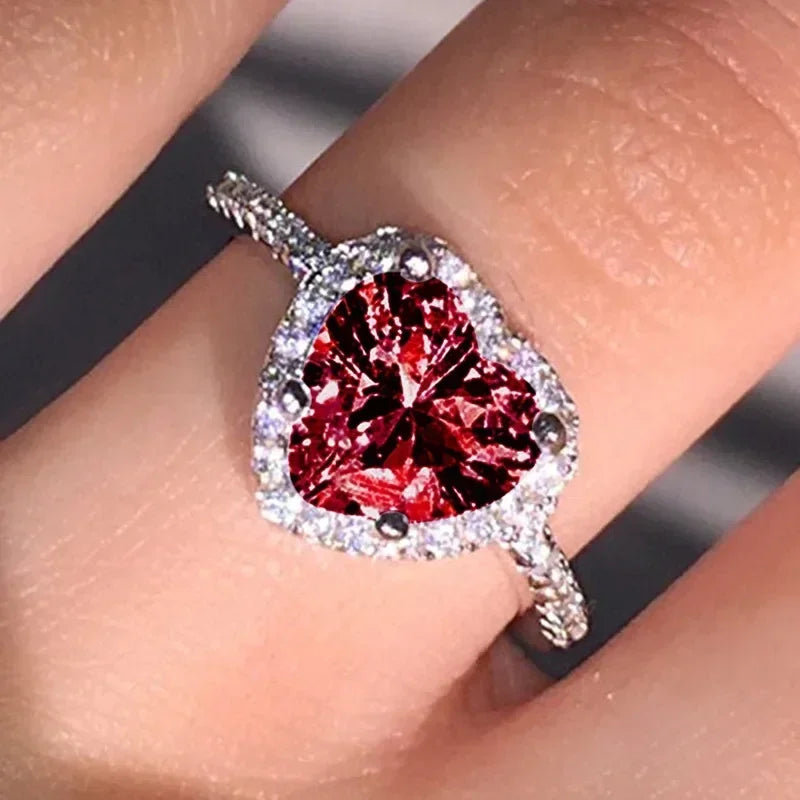 New European and American Peach Heart Ring