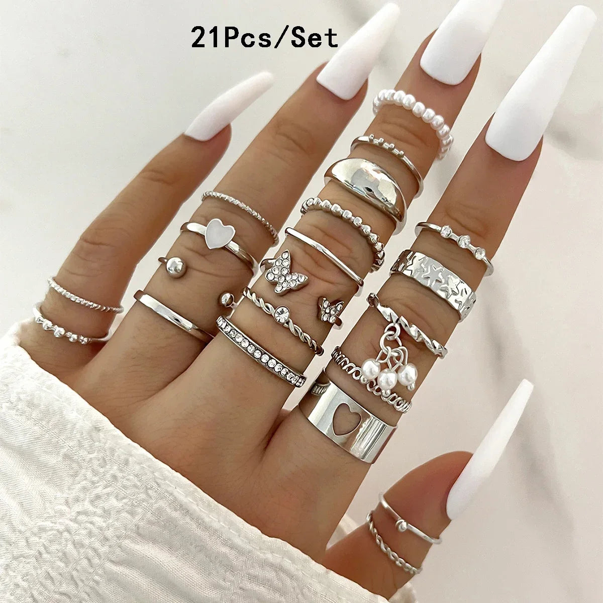 30Pcs Bohemian Geometric Knuckle Rings Set