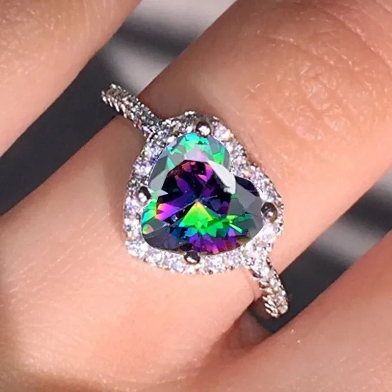 New European and American Peach Heart Ring