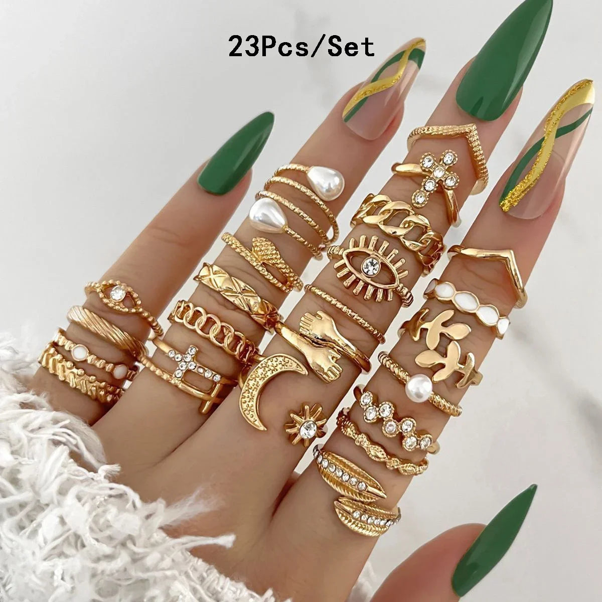 30Pcs Bohemian Geometric Knuckle Rings Set