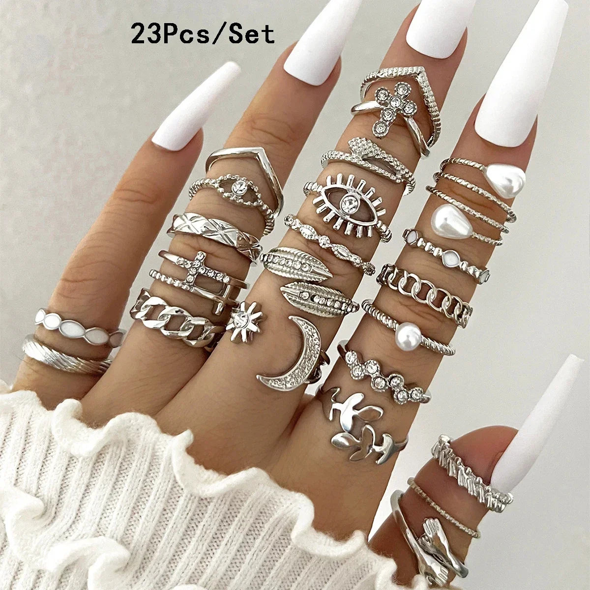 30Pcs Bohemian Geometric Knuckle Rings Set