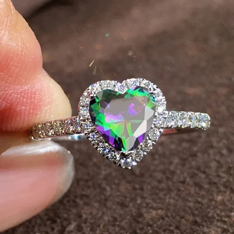 New European and American Peach Heart Ring
