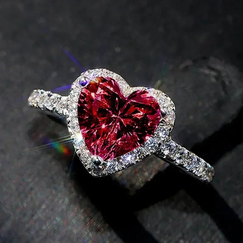 New European and American Peach Heart Ring