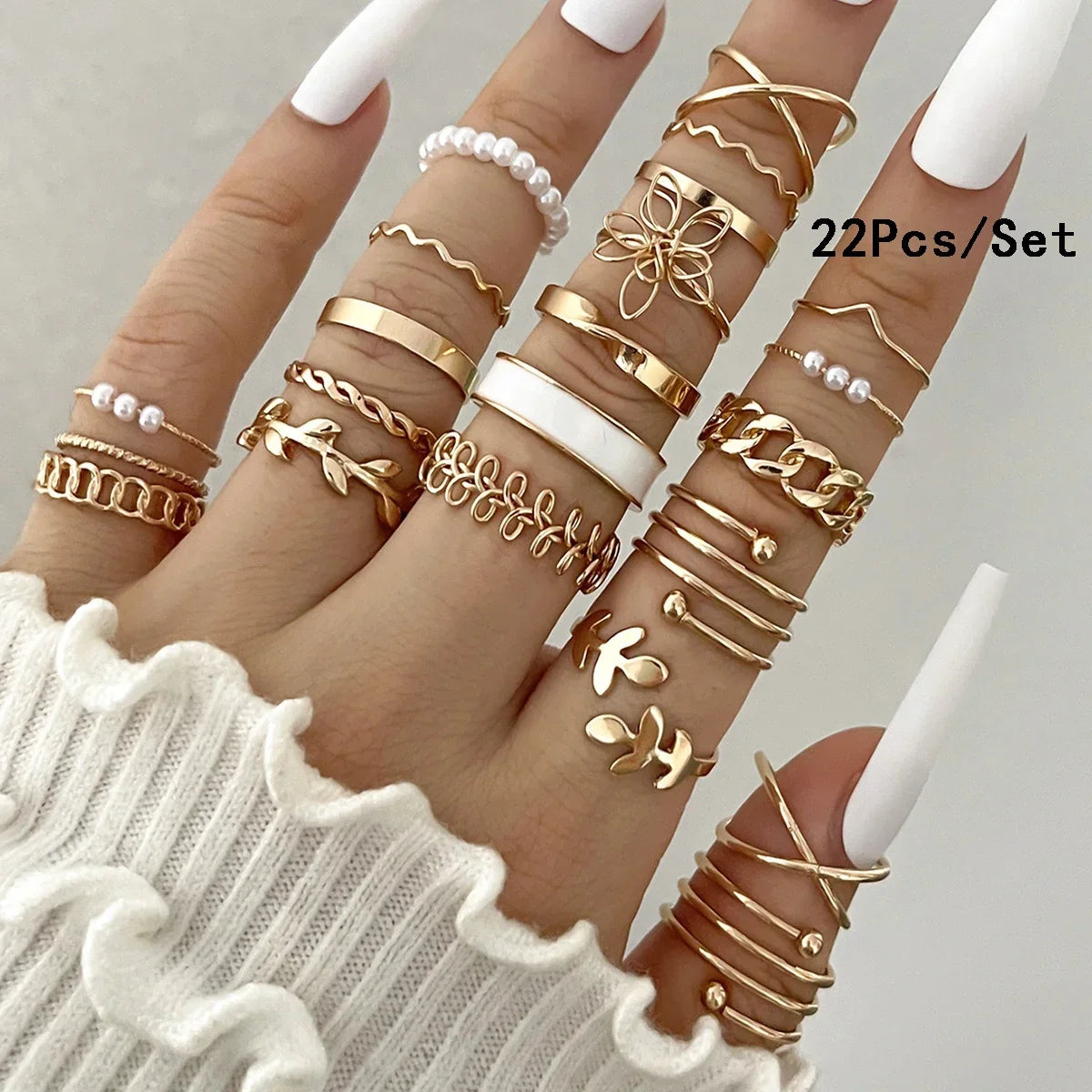 30Pcs Bohemian Geometric Knuckle Rings Set