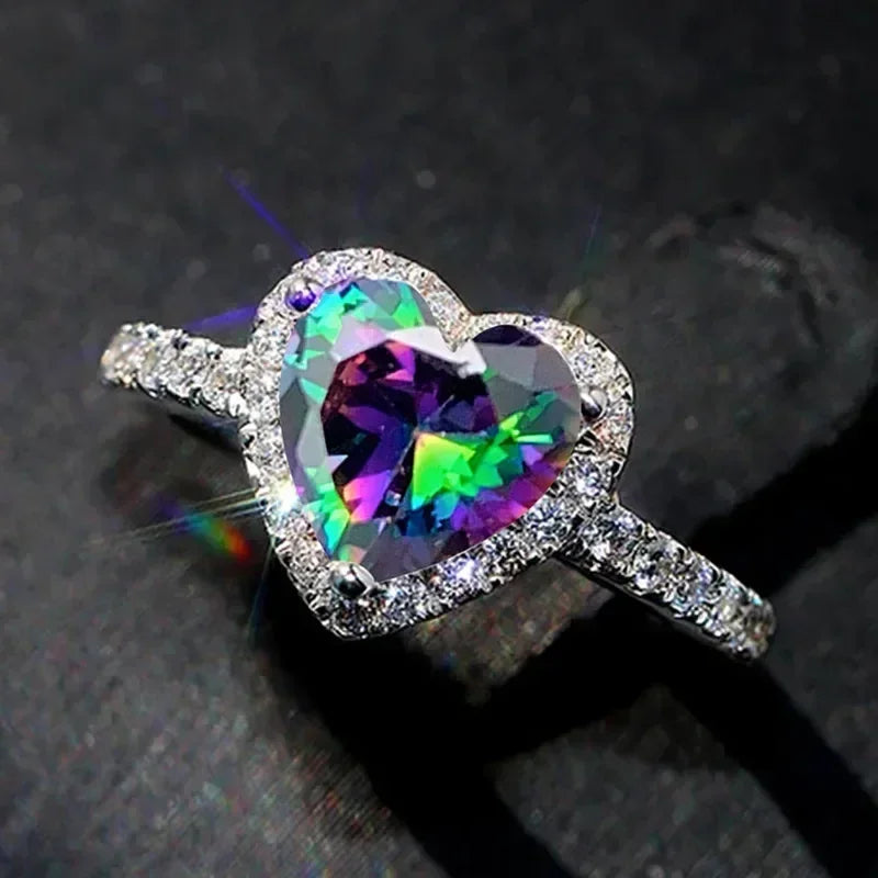 New European and American Peach Heart Ring