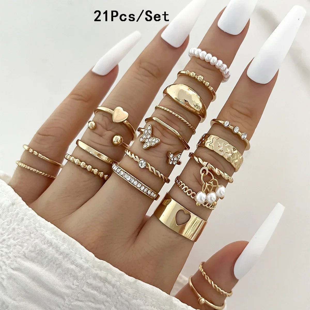 30Pcs Bohemian Geometric Knuckle Rings Set