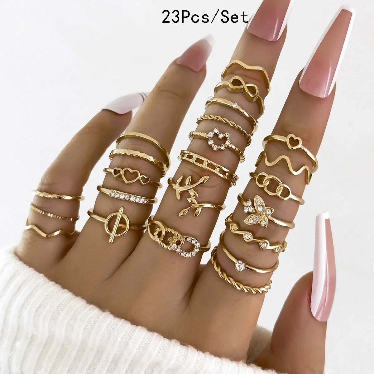 30Pcs Bohemian Geometric Knuckle Rings Set