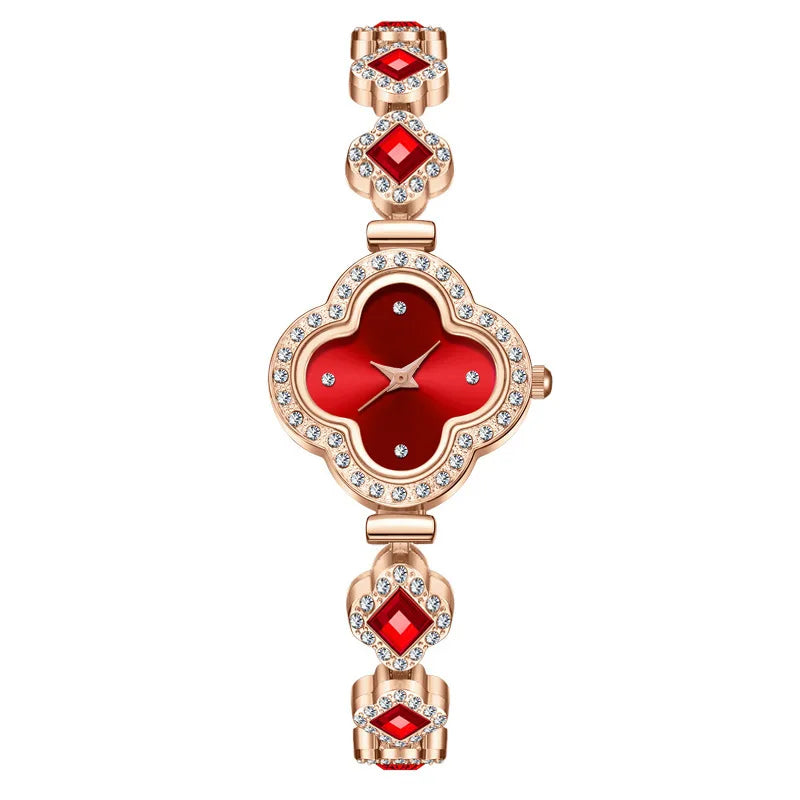 Clover bracelet watch with quartz