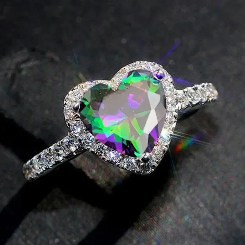 New European and American Peach Heart Ring