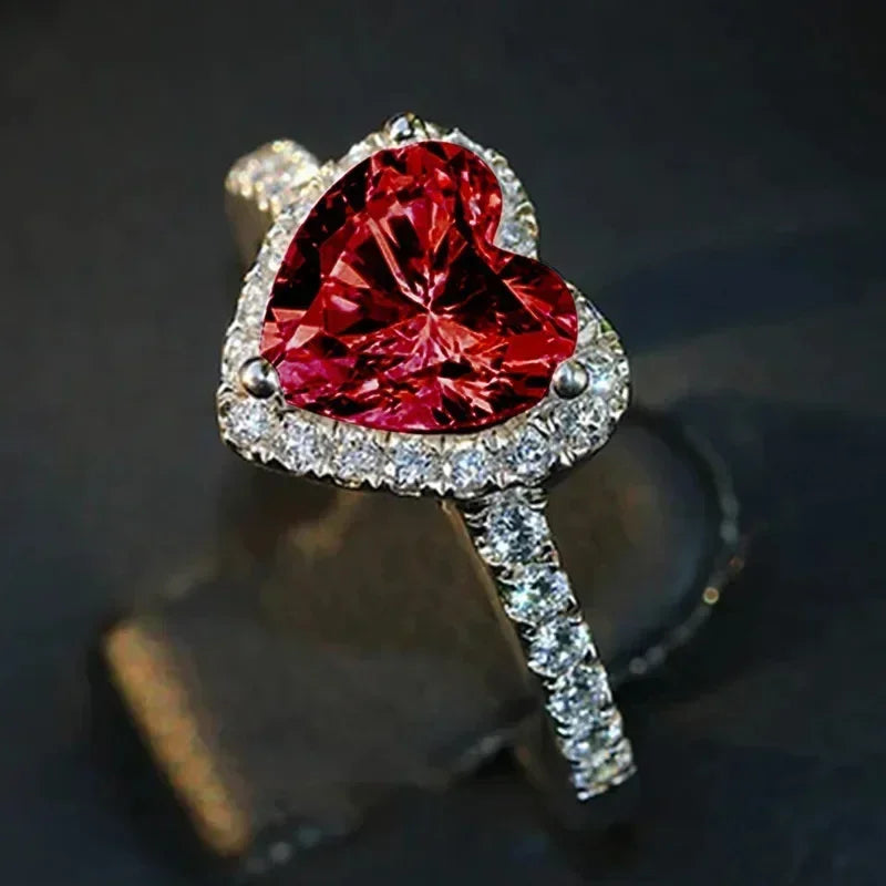 New European and American Peach Heart Ring
