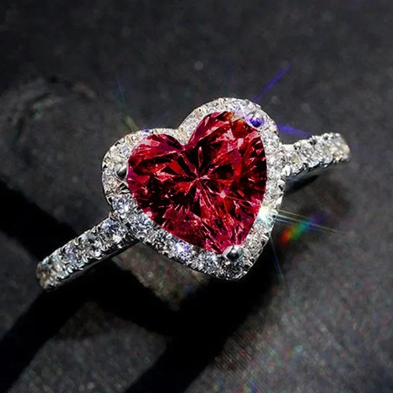 New European and American Peach Heart Ring
